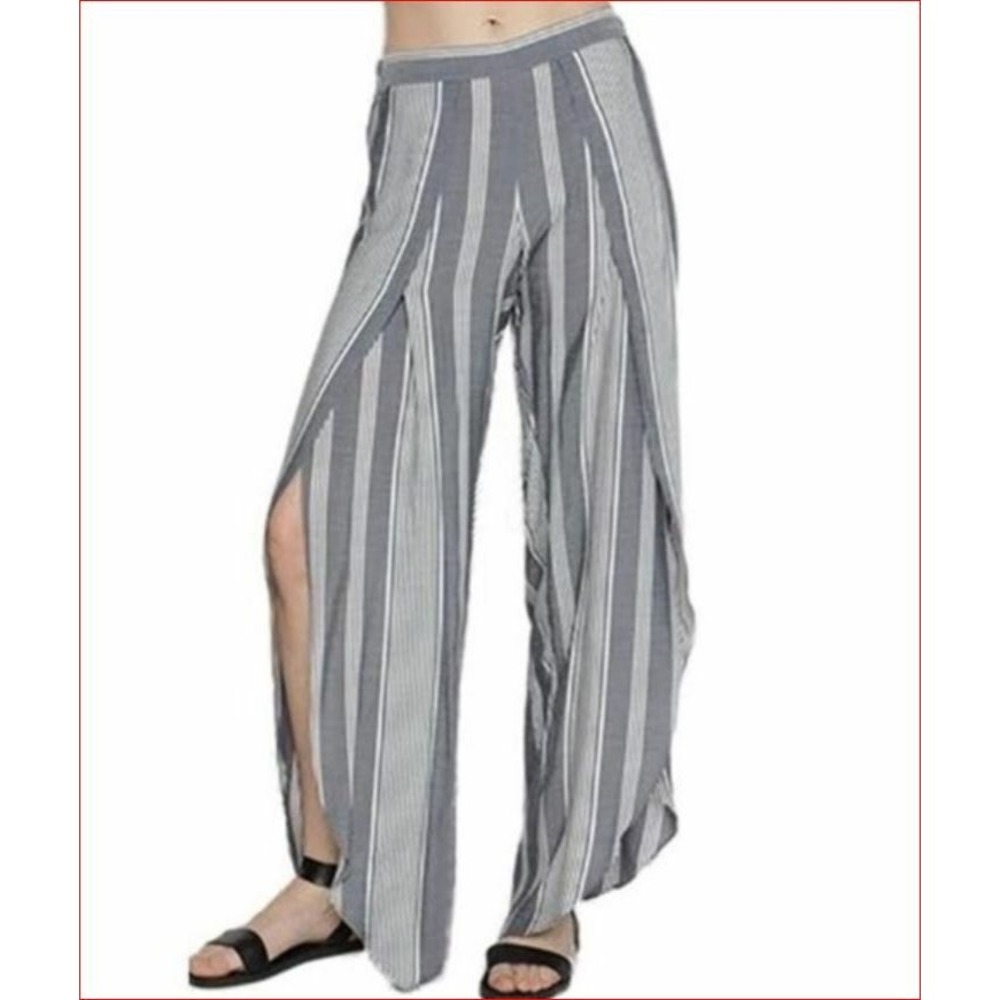 Drew women pants CA80904/Chambray Lilac Stripe linen blend sz XS $182